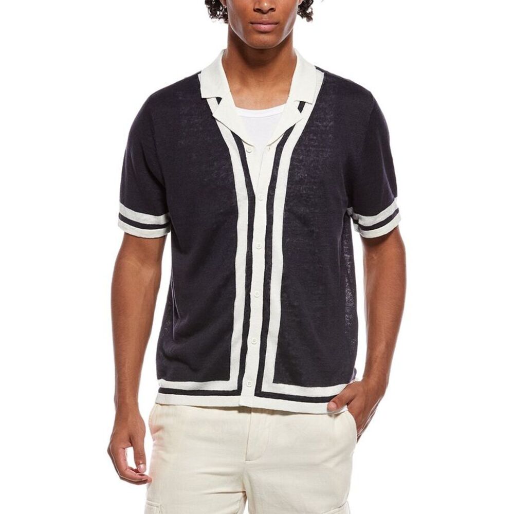 Onia Mens  Linen Knit Camp Shirt